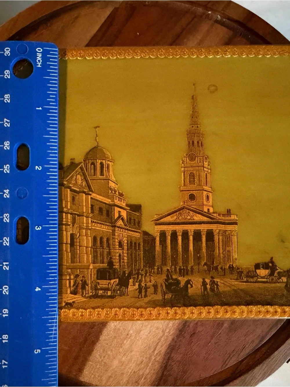 Vintage Large London Street Scene Keepsake Box by Theda Brown Multi-Sided